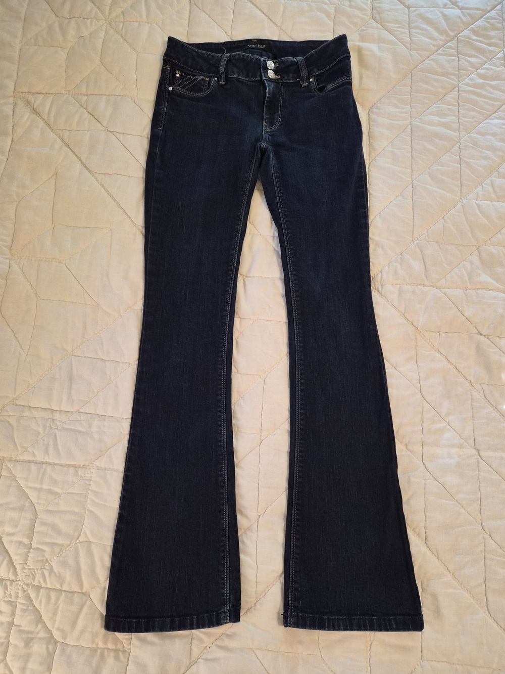 WHBM Low Rise Two Button Skinny Flare Jeans- Size 00S